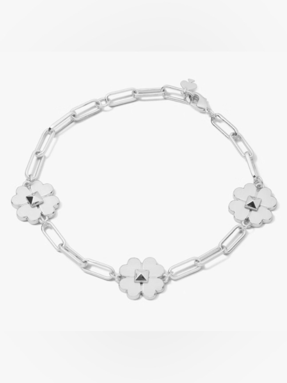 NWT. ♠️ Gorgeous Kate Spade paper clip bracelet in silver with iconic spades